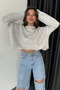 Flowy Detailed Crew Neck Crop Length Knitwear Sweater Aw25Kz0047 - 6