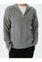 Winter Knitwear Sweater Half Zipper Basic Textured Viscose Blend - 5