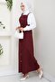 Buttoned Gabardine Gilet 1552 - Burgundy - 5