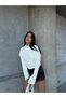 High Neck Wick Knit Detailed Crop Length Knitwear Sweater Aw25Kz0046