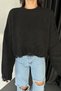 Flowy Detailed Crew Neck Crop Length Knitwear Sweater Aw25Kz0047 - 5