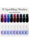Peacock Glitter Gel Nail Polish 8ml – Long-Lasting UV/LED Soak Off Gel,Dazzling Glitter,Gloss Finish - 6