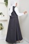 Double Gabardine Vest Skirt Set 1400 - Anthracite - 6