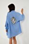 Women's Short Kimono with Back Embroidery and Applique Detail - 3