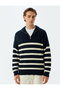 Winter Knitwear Sweater Zippered Collar Cotton - 3