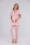 Women's Pink Double-Breasted Collar Maternity Nightgown Dressing Gown Pajamas 5-Piece Set - 7