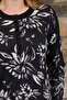 26231 Women's Plus Size Long Sleeve Button down Crew Neck Pajama Set-Black - 2