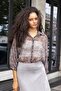 Women's Collared Off-Shoulder Loose Shirt-Black Glitter - 4