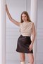 Brown Faux Leather High Waist Mini Skirt - 2