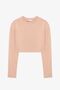 Crew Neck Long Sleeve Basic Crop Blouse - 3