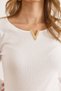 Women's Ecru Metal V Detailed Stretchy Camisole Blouse Blz-19003129 - 2
