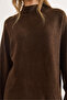 Women's Brown Stand Collar Soft Textured Washable Bat Knit Sweater Kzk-19001005 - 3