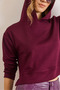 Women's Burgundy Hooded Side Slit Modal Buttoned Blouse Blz-19003128 - 3
