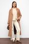 Oversize Snap Closure Fish Scale Pattern Medium Length Coat Somon 3035