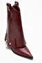 Lola Burgundy Zippered Pointed Toe Women's Heeled Boots - 3
