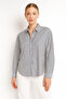 Women's Striped Oversize Shirt – Anthracite White Cotton Shirt - 4