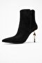 Crista Black Suede Pointed Toe Women's Heeled Boots - 4