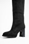 Josette Black Suede Women's Thick Heeled Boots - 4