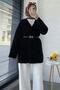 Anvelop Tie-Up Soft Knitwear Kimono – Black - 2