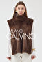 High Collar Luxury Fur Cape Vest – Mink Brown