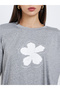 Graphic Print Lace Sleeve Oversized T-Shirt - 4