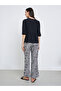 Ruffle Hem Tops and All-Over Printed Pants Set - 5