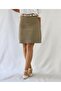 High Waist Khaki Woven Overknee Bell Skirt