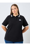 Plus Size Black Polo T-Shirt - 2