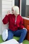 Red Zippered Knitwear Women's Cardigan Sh319 - 2