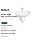 Milano Wall Hung Wash Basin | Elegant White Ceramic Sink | Space-Saving Design | 5-Year Warranty - 3