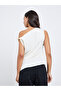 Cream Solid Asymmetric Neck Knit Top - 4