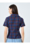 Checked Print Buttoned Spread Collar Shirt - 5