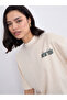 Beige Graphic Print Oversized T-Shirt - 4