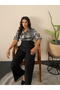 Satin Snake Print Buttoned Jumpsuit - 5