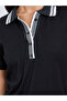 Black Rib Knit Polo T-Shirt - 3