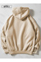 Unisex Beige Oversize Hooded Sweatshirt Hoodie - 5