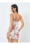 Floral Print Babydoll with Lace Detail - 5