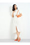 White Shirt Midi Dress with Fold Pleated - 2