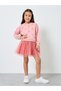 Girls Pink Flower Print Tulle Dress