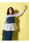 White Cotton Top with attached Denim Corset - 6