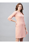 Textured Jacquard Round Neck Mini Dress - 5