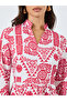Floral Print Stand Collar A-Line Maxi Dress - 4