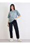 Green Oversized Melange Graphic T-Shirt - 2