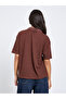 Brown Textured Knit Polo T-Shirt - 4