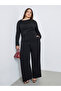 Plus Size Black Wide Leg Trousers