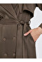 Brown Regular Fit Midi Trench Coat - 3