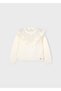 Girl's Knitted Sweater |   Cream Color, Ruffle Detail (4-10 Years)