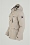 Men's Cream Cotton Polyester Blend Furry Detachable Hooded Coat & Jacket - 2