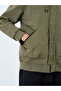 Men Olive Solid Bomber Jacket - 3