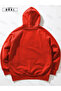 Unisex Red Oversize Hooded Sweatshirt Hoodie - 5